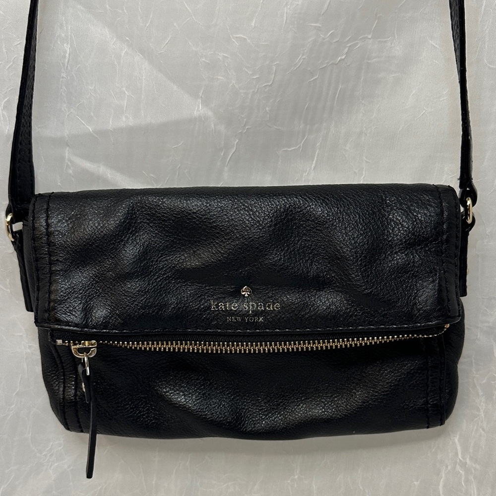 Kate Spade Black Crossbody Bag with Gold Accents